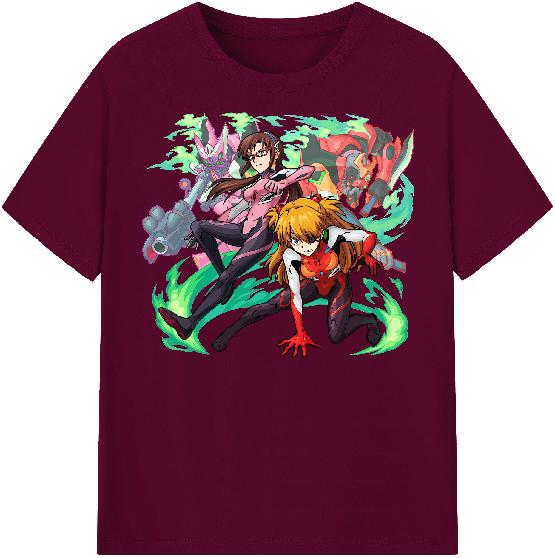 （画像用） EVA 新世紀エヴァンゲリオン レディースカジュアルプリントTシャツ（綿100％）